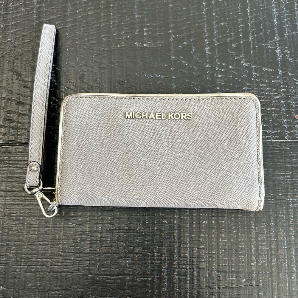 Michael Kors Silver Wristlet